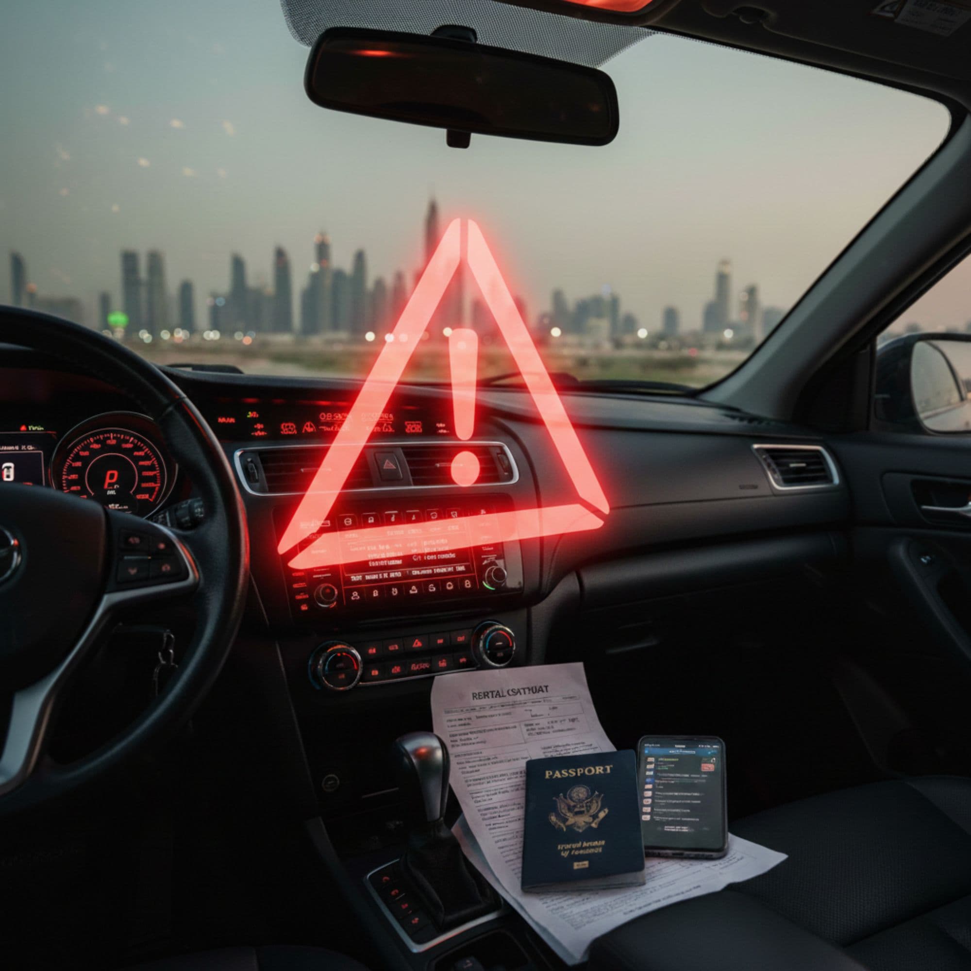 attention before renting a car in dubai