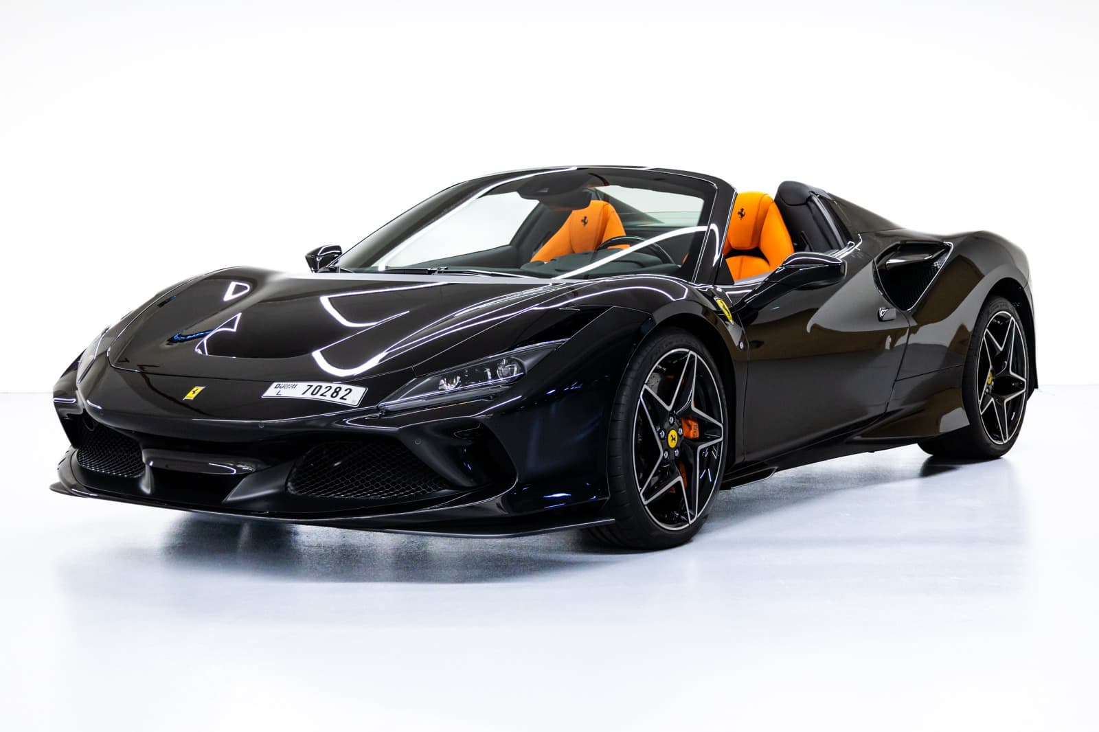 Ferrari F8 Spider Black 2023 Rental Dubai - Main View
