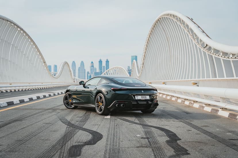 Ferrari Roma Green 2023 Rental Dubai - View 3