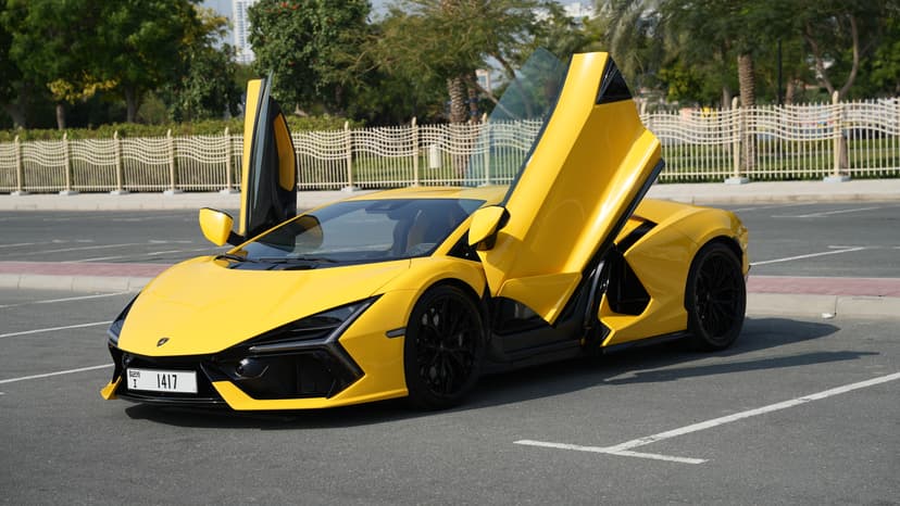 Rent Yellow Lamborghini Revuelto 2024 in Dubai - Side Profile