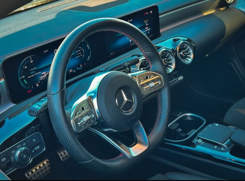 Rent Gray Mercedes-Benz CLA 250 2022 2022 in Dubai - Steering Wheel