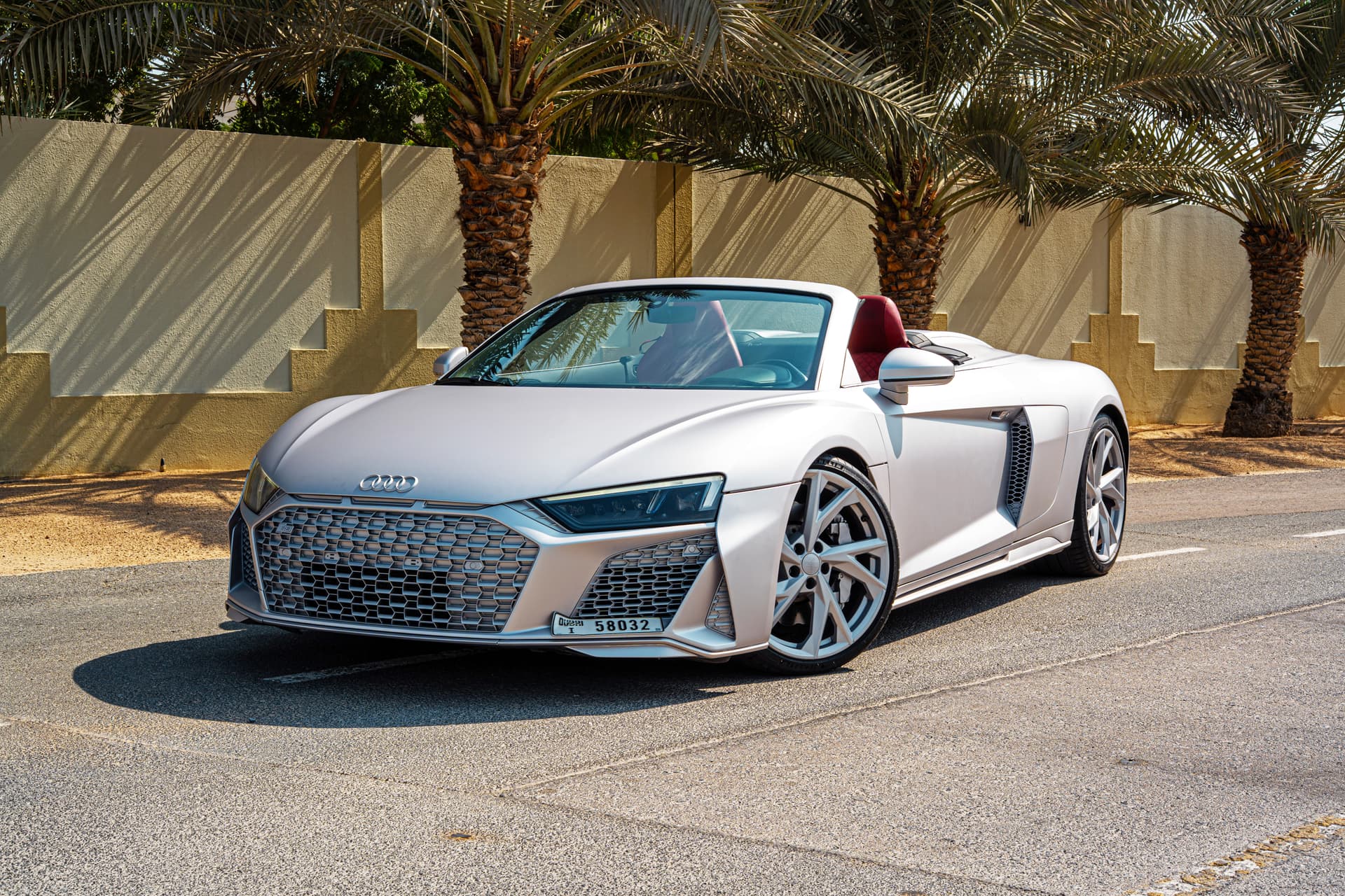 Audi R8 Spyder V10 2022 Rental Dubai - Front View