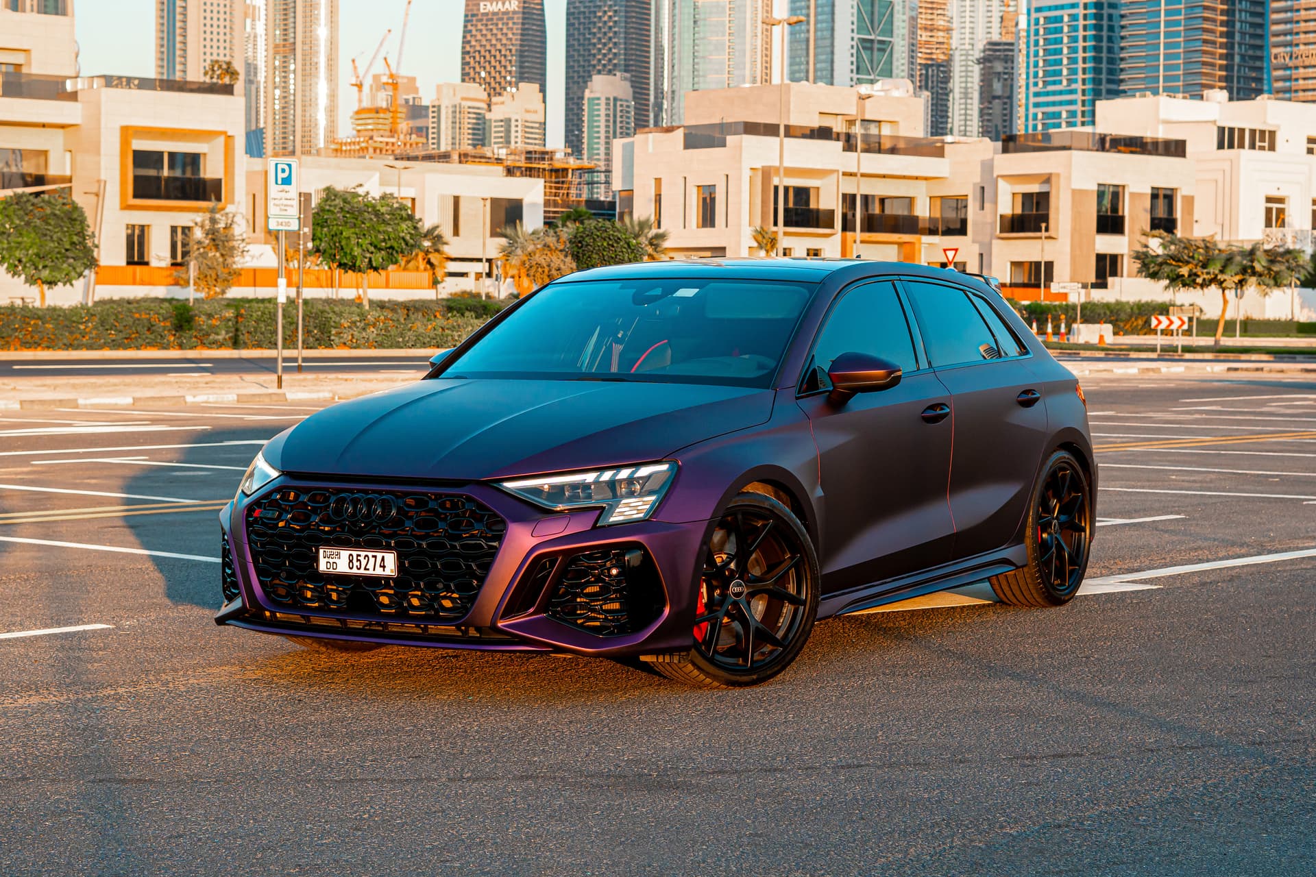 Audi RS3 Sportback 2023 Rental Dubai - Front View