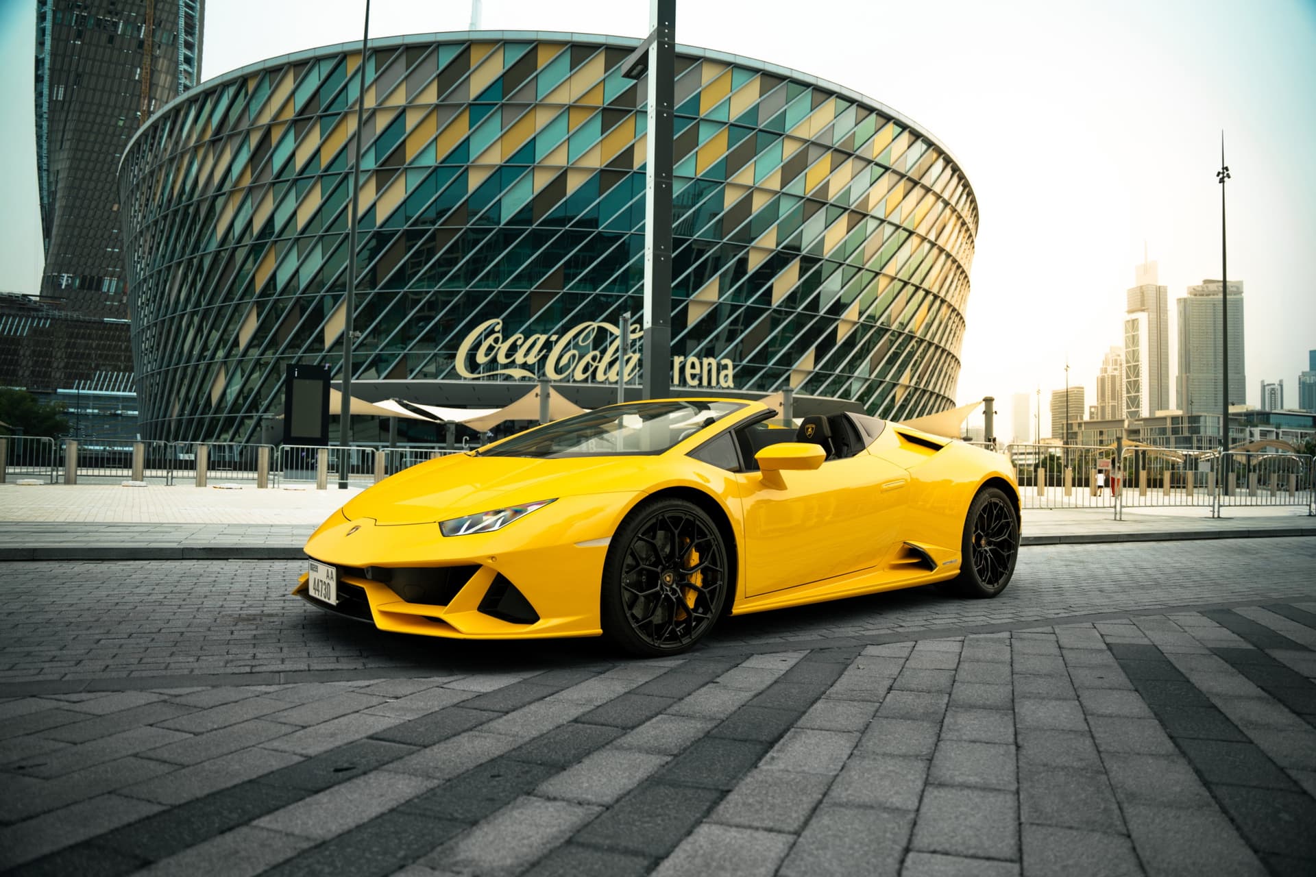 Lamborghini Huracan EVO Spyder 2023 Rental Dubai - Front View