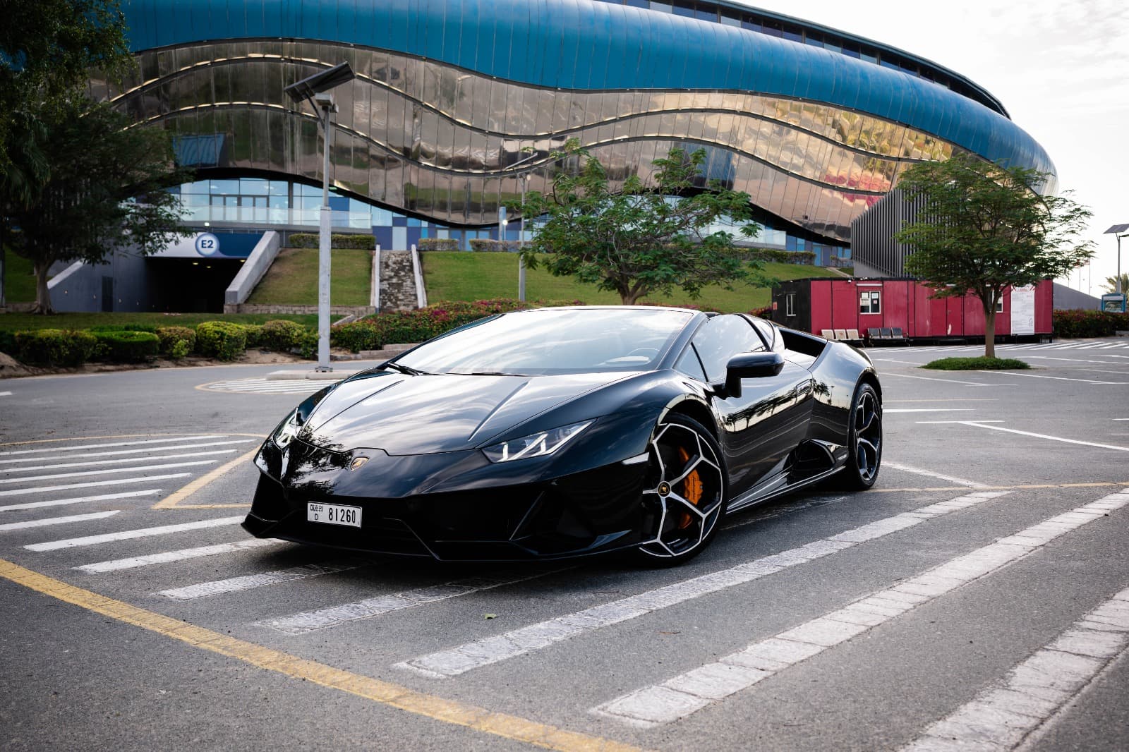 Lamborghini Huracan EVO Spyder 2024 Rental Dubai - Front View